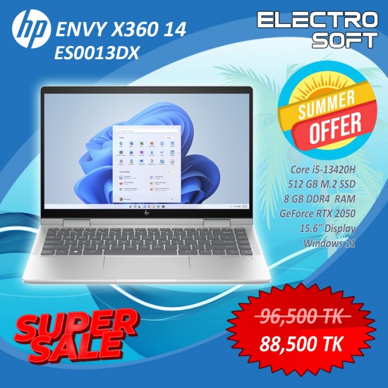 HP ENVY x360 14-es0033dx | Intel Core i7 13th Gen | 16GB RAM | 1TB SSD | 14″ FHD LED Touch Display | Windows 11 | Natural Silver HP ENVY x360 14-es0033dx | Intel Core i7 13th Gen | 16GB RAM | 1TB SSD | 14″ FHD LED Touch Display | Windows 11 | Natural Silver