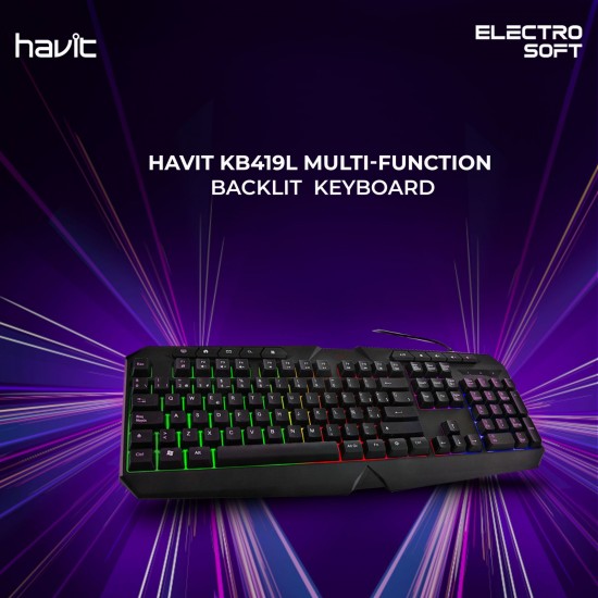 Havit KB419L USB Multi-Function Backlit Black Gaming Keyboard Havit KB419L USB Multi-Function Backlit Black Gaming Keyboard
