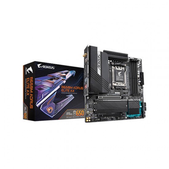 GIGABYTE B650M AORUS ELITE AX DDR5 AMD AM5 Micro-ATX Motherboard GIGABYTE B650M AORUS ELITE AX DDR5 AMD AM5 Micro-ATX Motherboard